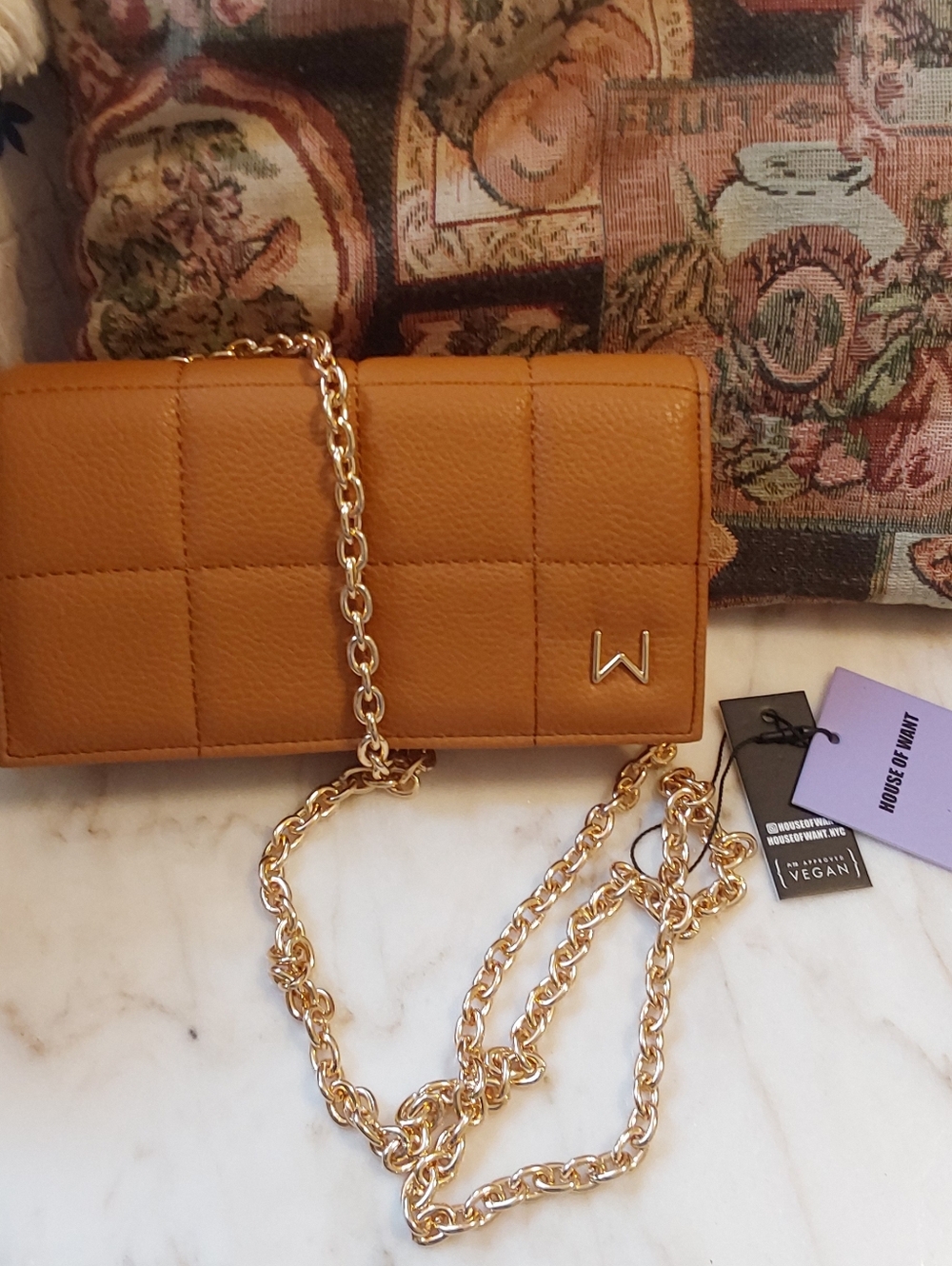 NWT Brown Crossbody Bag, Faux Leather Clutch By House Of Want